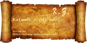 Kalamár Zénó névjegykártya